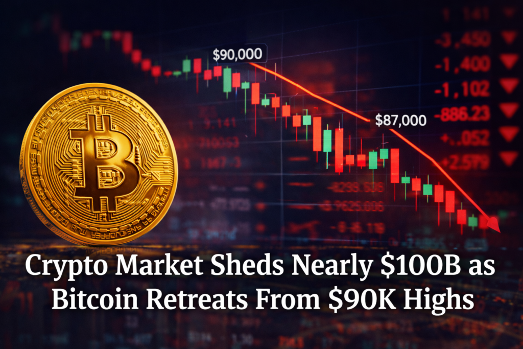 Meta Description:Explore why the crypto market shed nearly $100B as Bitcoin slipped below $90K, driven by thin liquidity, ETF outflows, and rising macro uncertainty.