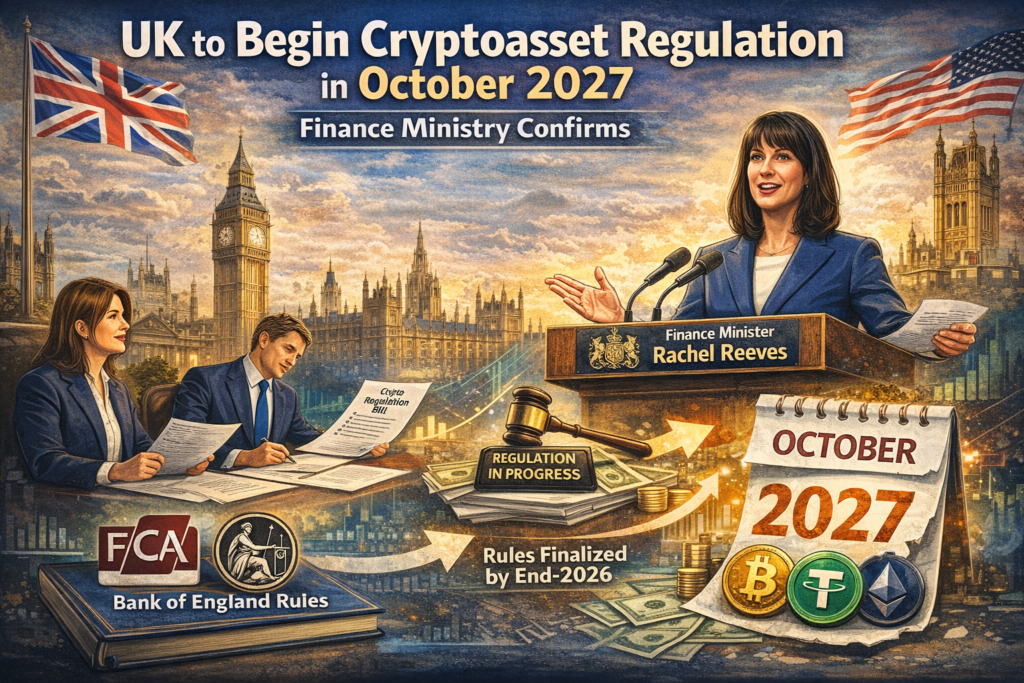 UK to Begin Crypto asset Regulation in October 2027, Finance Ministry Confirms